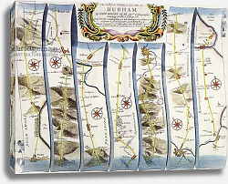 Постер Огилби Джон (карты) Road from Whitby to Durham, from John Ogilby's 'Britannia', published London, 1675 Постер Огилби Джон (карты) Road from Whitby to Durham, from John Ogilby's 'Britannia', published London, 1675