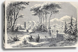 Постер Villa Raimondi, near Milan. Original by M. Crapelet and J. Gaildrau, published on Постер Villa Raimondi, near Milan. Original by M. Crapelet and J. Gaildrau, published on