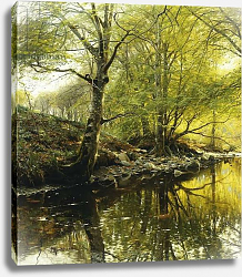 Постер Монстед Петер A Wooded River Landscape, 1910 Постер Монстед Петер A Wooded River Landscape, 1910