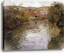 Постер Фалоу Фритц Farmhouses on the Banks of a Stream, Постер Фалоу Фритц Farmhouses on the Banks of a Stream,