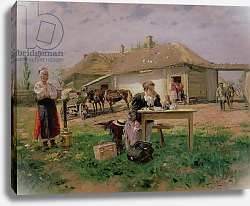 Постер Маковский Владимир Arrival of a School Mistress in the Countryside, 1897 Постер Маковский Владимир Arrival of a School Mistress in the Countryside, 1897