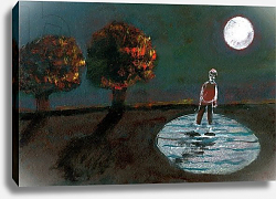 Постер Садбери Джиджи (совр) Autumn Becoming Winter, Study For A Night Stroll, 2004, Постер Садбери Джиджи (совр) Autumn Becoming Winter, Study For A Night Stroll, 2004,