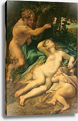 Постер Корреджо (Correggio) Venus, Satyr and Cupid, 1528 Постер Корреджо (Correggio) Venus, Satyr and Cupid, 1528
