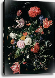 Постер Хеем Ян Flowers in a Glass Vase, c.1660 Постер Хеем Ян Flowers in a Glass Vase, c.1660