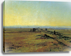 Постер Иванов Александр Аппиева дорога при закате солнца. 1845 Постер Иванов Александр Аппиева дорога при закате солнца. 1845