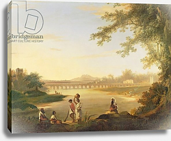 Постер Ходжес Уильям The Marmalong Bridge, with a Sepoy and Natives in the Foreground, c.1783 Постер Ходжес Уильям The Marmalong Bridge, with a Sepoy and Natives in the Foreground, c.1783