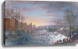 Постер Хоэк Роберт Ice Skating on the Stadtgraben in Brussels, 1649 Постер Хоэк Роберт Ice Skating on the Stadtgraben in Brussels, 1649