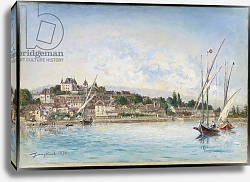 Постер Джонкинд Йохан Landscape from Lake Leman to Nyon, 1875 Постер Джонкинд Йохан Landscape from Lake Leman to Nyon, 1875