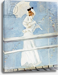 Постер Хеллу Поль Сезар Young Woman with a Parasol on a Jetty Постер Хеллу Поль Сезар Young Woman with a Parasol on a Jetty