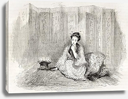 Постер Japanese lady engraved portrait. Created by Marin after Trevise, published on Le Tour du Monde, Pari Постер Japanese lady engraved portrait. Created by Marin after Trevise, published on Le Tour du Monde, Pari