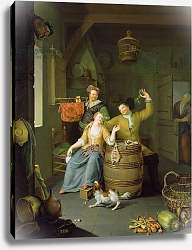 Постер Миерис Франс Interior with a couple celebrating Постер Миерис Франс Interior with a couple celebrating