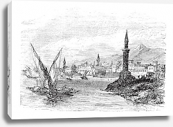 Постер Jeddah or Jiddah in Saudi Arabia vintage engraving Постер Jeddah or Jiddah in Saudi Arabia vintage engraving