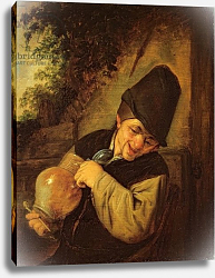 Постер Остаде Адриан A Peasant Holding a Jug and a Pipe, c.1650-55 Постер Остаде Адриан A Peasant Holding a Jug and a Pipe, c.1650-55