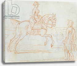 Постер Сеймур Джеймс A lady riding side-saddle turns to look at a dismounted rider Постер Сеймур Джеймс A lady riding side-saddle turns to look at a dismounted rider