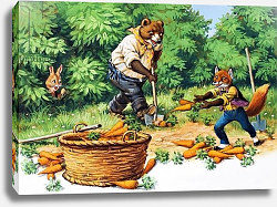 Постер Ливраджи Вирджинио (дет) Brer Rabbit spotting Bear and Fox stealing carrots Постер Ливраджи Вирджинио (дет) Brer Rabbit spotting Bear and Fox stealing carrots