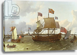 Постер Бакхаузен Людольф The Three-Master 'Britannia' in Rotterdam, 1698 Постер Бакхаузен Людольф The Three-Master 'Britannia' in Rotterdam, 1698