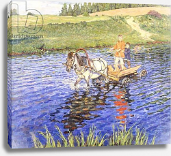 Постер Богданов-Бельский Николай Crossing the River, Постер Богданов-Бельский Николай Crossing the River,