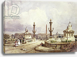 Постер Уайльд Уильям The Place de la Concorde, c.1837 Постер Уайльд Уильям The Place de la Concorde, c.1837