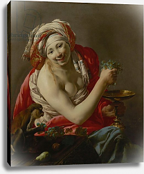 Постер Брюген Хендрик Bacchante with an Ape, 1627 Постер Брюген Хендрик Bacchante with an Ape, 1627