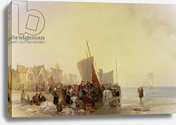 Постер Бонингтон Ричард A Fishmarket Near Boulogne, c.1824 Постер Бонингтон Ричард A Fishmarket Near Boulogne, c.1824