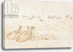 Постер Гравелот Юбер A Picnic: Two Ladies and a Gentleman Постер Гравелот Юбер A Picnic: Two Ladies and a Gentleman