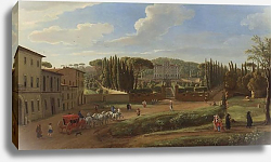 Постер Виттель Гаспар A view of the Villa Aldobrandini from the Piazza Municipale at Frascati Постер Виттель Гаспар A view of the Villa Aldobrandini from the Piazza Municipale at Frascati