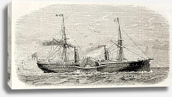 Постер American steamer sailing. Original, from drawing of Lebreton, published on L'Illustration, Journal U Постер American steamer sailing. Original, from drawing of Lebreton, published on L'Illustration, Journal U