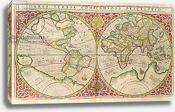 Постер Меркатор Герар Double Hemisphere World Map, 1587 Постер Меркатор Герар Double Hemisphere World Map, 1587