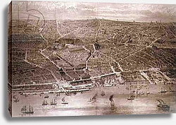 Постер Школа: Английская 19в. Bird's-Eye View of Liverpool from the Mersey with all the New Buildings, 1886 Постер Школа: Английская 19в. Bird's-Eye View of Liverpool from the Mersey with all the New Buildings, 1886