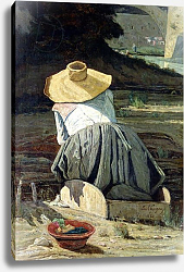 Постер Джуигоу Поль Washerwoman by the River, 1860 Постер Джуигоу Поль Washerwoman by the River, 1860