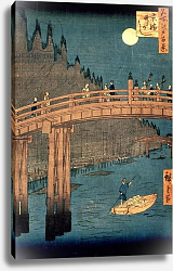 Постер Утагава Хирошиге (яп) Kyoto bridge by moonlight, from the series '100 Views of Famous Place in Edo', pub. 1855, Постер Утагава Хирошиге (яп) Kyoto bridge by moonlight, from the series '100 Views of Famous Place in Edo', pub. 1855,