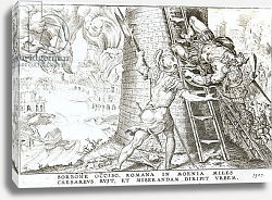 Постер Школа: Итальянская 16в. At the Death of Charles Bourbon, the Troops of Charles V Storm the Walls of Rome, 1527 Постер Школа: Итальянская 16в. At the Death of Charles Bourbon, the Troops of Charles V Storm the Walls of Rome, 1527