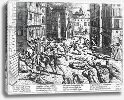 Постер Школа: Фламандская 16в. Scenes of the Spanish fury at Antorff, 1576 Постер Школа: Фламандская 16в. Scenes of the Spanish fury at Antorff, 1576