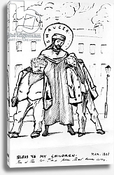 Постер Берне-Джонс Эдвард William Morris and Edward Burne-Jones being blessed by Chaucer, cartoon, 1896 Постер Берне-Джонс Эдвард William Morris and Edward Burne-Jones being blessed by Chaucer, cartoon, 1896