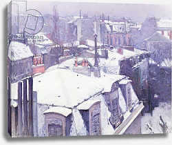 Постер Кайботт Гюстав (Gustave Caillebotte) View of Roofs or Roofs under Snow, 1878 Постер Кайботт Гюстав (Gustave Caillebotte) View of Roofs or Roofs under Snow, 1878