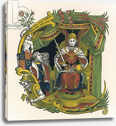 Постер Шоу Анри (акв) Ornamental letter E, incorporating portrait of Queen Elizabeth I Постер Шоу Анри (акв) Ornamental letter E, incorporating portrait of Queen Elizabeth I