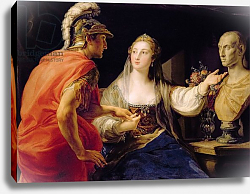 Постер Батони Помпео Cleopatra showing Octavius the bust of Julius Caesar Постер Батони Помпео Cleopatra showing Octavius the bust of Julius Caesar
