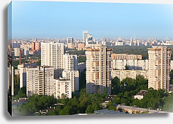 Постер Новый жилой микрорайон в солнечный день, Москва, Россия Постер Новый жилой микрорайон в солнечный день, Москва, Россия