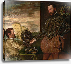 Постер Тинторетто Джакопо Scipio Clusone with a dwarf valet Постер Тинторетто Джакопо Scipio Clusone with a dwarf valet