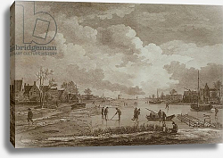 Постер Неизвестен Winter, Golf on ice, copperline engraving by Van Drever, c.1753 Постер Неизвестен Winter, Golf on ice, copperline engraving by Van Drever, c.1753