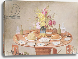 Постер Превост Жан PD.869-1973 Still Life with a Vase of Flowers on a Table Set for a Meal, c.1810 Постер Превост Жан PD.869-1973 Still Life with a Vase of Flowers on a Table Set for a Meal, c.1810