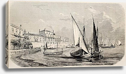 Постер Boots at port of Catania. Original, from drawing of Guesdon, published on L'Illustration, Journal Un Постер Boots at port of Catania. Original, from drawing of Guesdon, published on L'Illustration, Journal Un