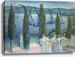 Постер Кросс Анри Coastal View with Cypress Trees, 1896 Постер Кросс Анри Coastal View with Cypress Trees, 1896