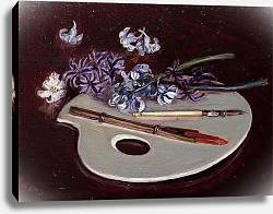 Постер Харви-Бафурст Каролин (совр) Porcelain Palette with Flowers Постер Харви-Бафурст Каролин (совр) Porcelain Palette with Flowers