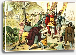 Постер Школа: Северная Америка (19 в) Columbus taking possession of the New World Постер Школа: Северная Америка (19 в) Columbus taking possession of the New World
