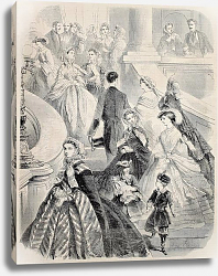 Постер Summer dresses for women and children. Original, after drawing of Janet-Lange, published on L'Illus Постер Summer dresses for women and children. Original, after drawing of Janet-Lange, published on L'Illus