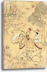 Постер Школа: Индийская 17в. A Prince Hunting, Mounted on an Elephant, c.1600-1650 Постер Школа: Индийская 17в. A Prince Hunting, Mounted on an Elephant, c.1600-1650