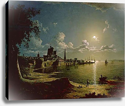 Постер Пефер Себастиан Moonlight Scene, Southampton, 1820 Постер Пефер Себастиан Moonlight Scene, Southampton, 1820