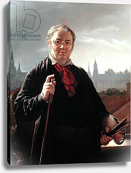 Постер Тропинин Василий Self Portrait against the Window with a View of the Kremlin, 1846 Постер Тропинин Василий Self Portrait against the Window with a View of the Kremlin, 1846