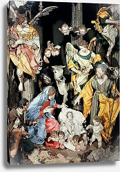 Постер Школа: Итальянская 18в The Nativity, made in Naples, detail of the central section Постер Школа: Итальянская 18в The Nativity, made in Naples, detail of the central section